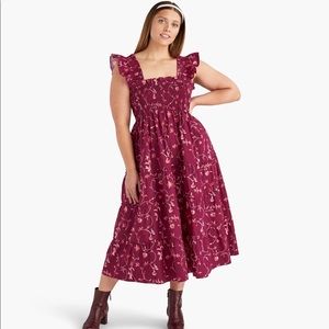 Hill House Nap Dress in Burgundy Botanical